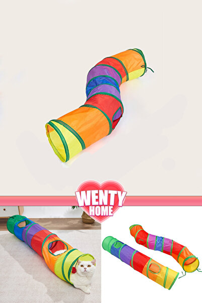 WENTY HOME نفق القطط الملتوي القابل للطي قوس قزح S نفق لعب القطط والكلاب نفق ...