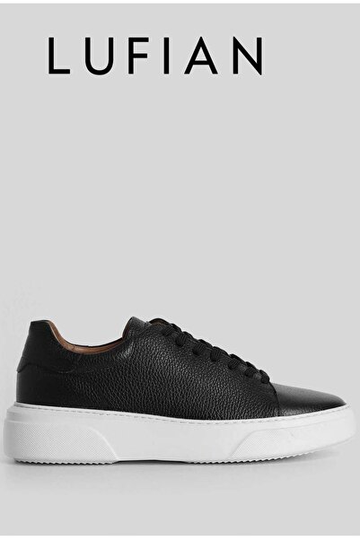 Lufian 111230187 Pantofi sport pentru bărbați Tommy Casual din piele NEGRU-ALB