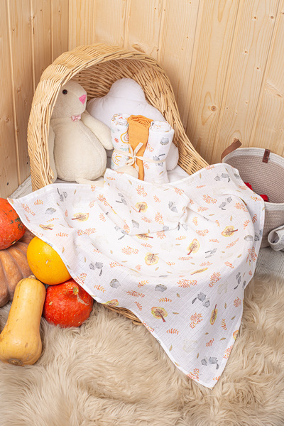 LUCKKA 3-Piece Multi-Purpose Muslin Cover Set - 75X75 cm - Ztc200
