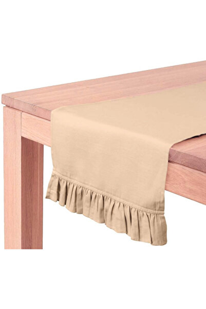 Bc Home 40X140 cm Beige Runner - Soft Button and Velvet Look, Bohemian/Nordic...