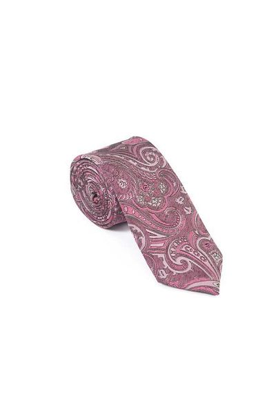 Brianze Pink Shawl Motif Pattern Tie Handkerchief Set