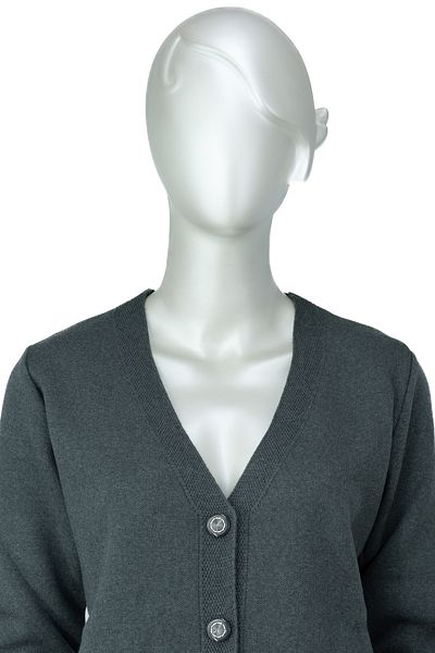 Oppland V-Neck Diamond Rhinestones - Double Pocket Lycra Women's Winter Knitted Cardigan