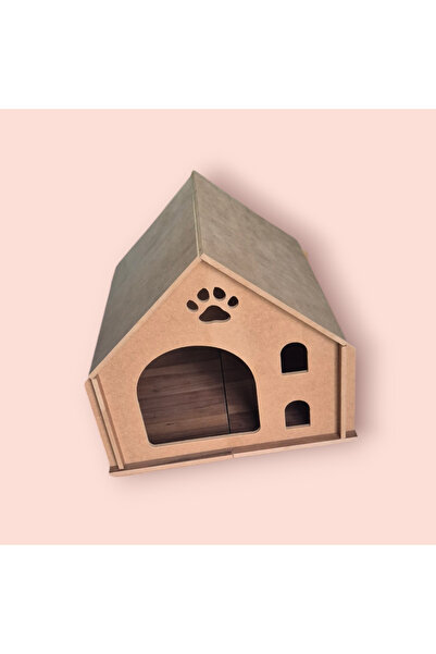 Regina Ahşap kedi evi demonte minderli