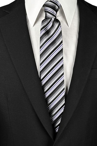 1001 Kravat Lilac Striped 7.5 cm Wide Silk Tie