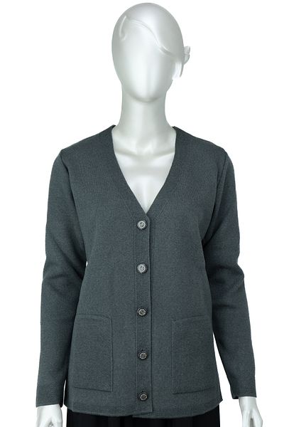 Oppland V-Neck Diamond Rhinestones - Double Pocket Lycra Women's Winter Knitted Cardigan