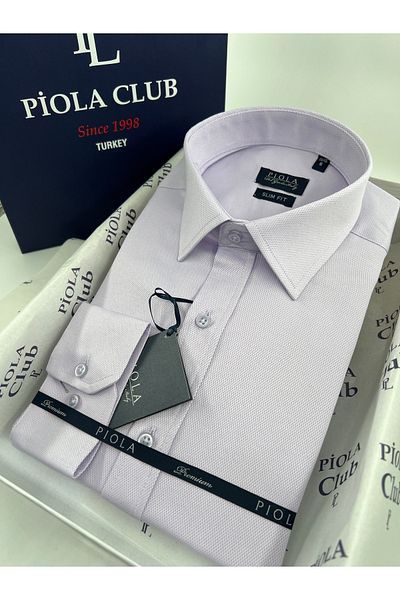 Piola Club Ανδρικό πουκάμισο Lilac Slim fit