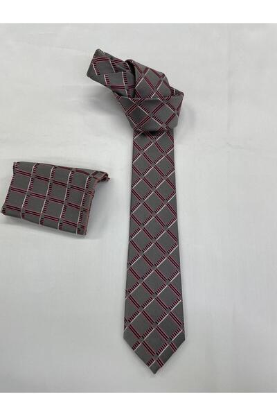 GİORGİ CORN GRİ PEMBE ÇİZGİLİ KRAVAT