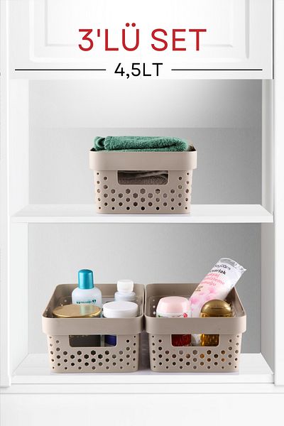 Nandy Home 3 Τεμάχια 4,5LT Πολλαπλών Χρήσεων Organizer Πεντάγωνο Καλάθι
