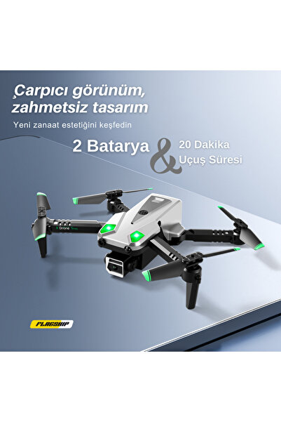 piha S125 Mini Drone 2 Batarya Ile 20 Dakiika Uçuş Süresi Wi-fi 720p Hd Çift Kameralı Drone