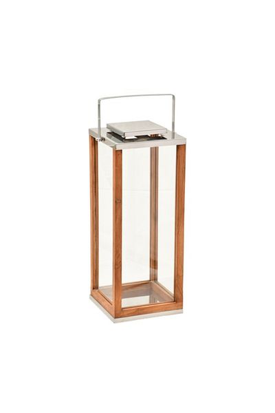 SERENE Elegant Wood and Glass Lantern with Handle 14100 S