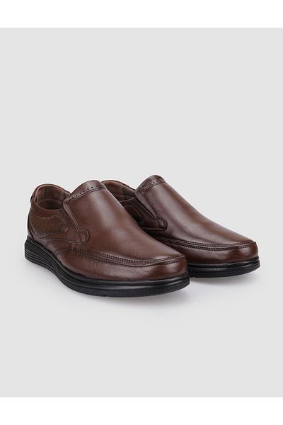 Cabani 100% Genuine Leather Brown Men's Casual Shoes