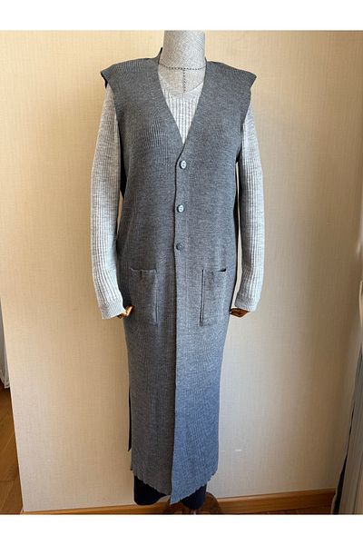 TEK Smoked Knitwear Long Ribbed Tunic Vest