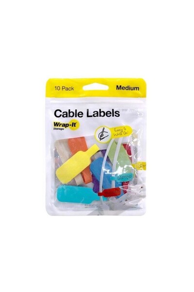 Wrap-It Storage ملصقات كابلات البولي بروبلين متوسطة الحجم مكونة من 10 قطع