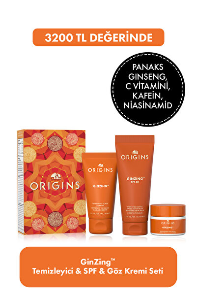 Origins GinZing™ Temizleyici & SPF & Göz Kremi Seti - Nemlendirici 50ml, Göz ...