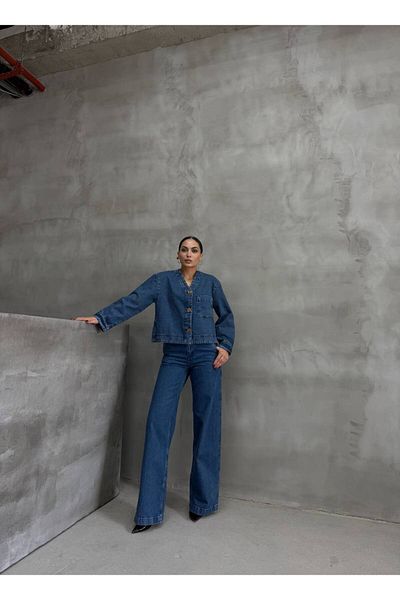 369 etnik butik V-Neck Modern Double Combination