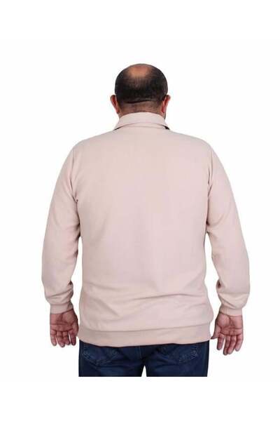 Starbattal Ανδρικό φούτερ Polo μεγάλου μεγέθους - Moc Grande 24410 BEIGE