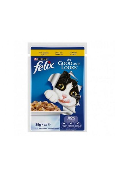 FELIX As Good As It Looks Chicken in Jelly Adult Wet Cat Food - 85 g (New)