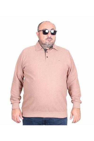 Starbattal Ανδρικό φούτερ Polo Neck Plus Size - Feel Good 24408 TABA