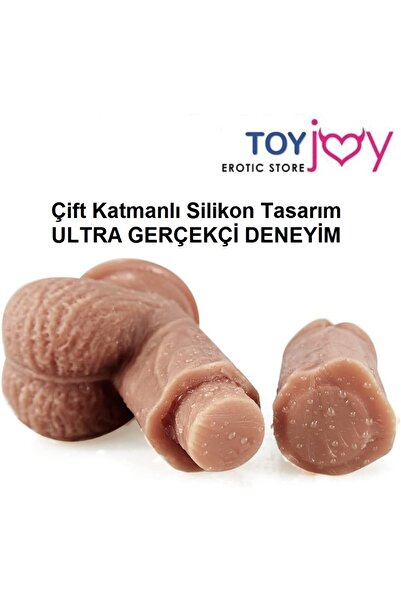 Vibratoy 20 cm Realistik Ten Dokulu Penis Vantuzlu Dildo