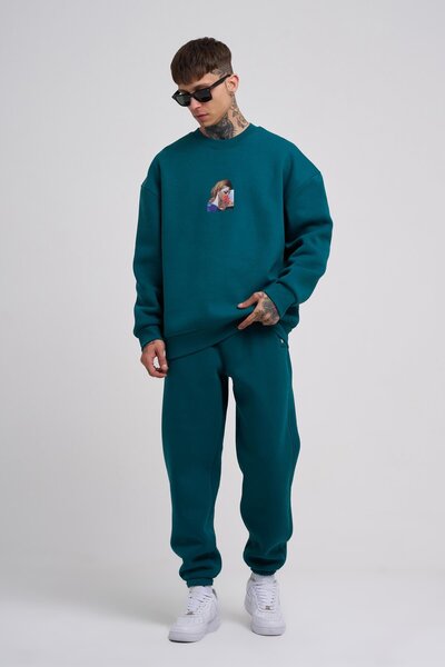 Machinist Ανδρικό φούτερ Oversize Holiness Basic Petrol Green