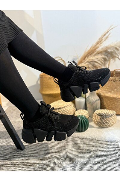 Seniorah Γυναικεία αθλητικά παπούτσια από γνήσιο δέρμα Strac Black