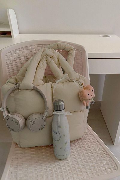 BAHELS Μπεζ Viral Puffy Bag Τσάντα χειρός και ώμου