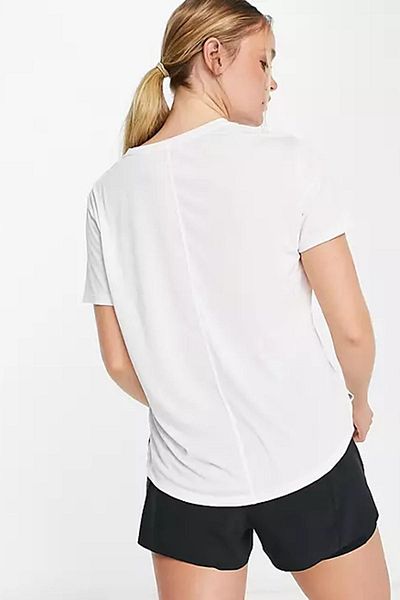 Nike Λευκό μπλουζάκι Dri Fit - Πίσω πάνελ αέρα για τρέξιμο και προπόνηση