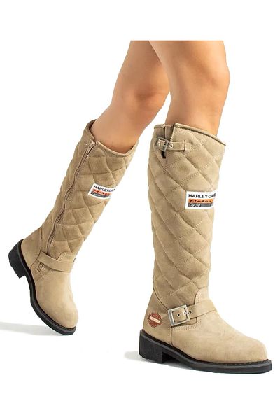 Harley Davidson Laconia Hi 646 Women's Casual Boots - 025g 100074 -Crosta-Suet Cream