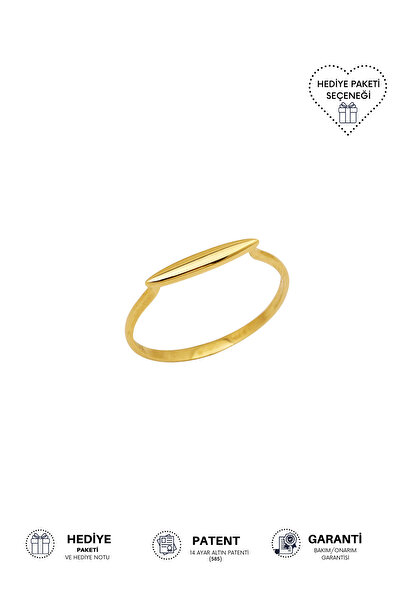 Altınkesesi 14 Ayar Altın Taşsız Spor Çizgi Yüzük