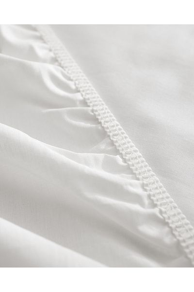 Madame Coco Manon Single 100% Cotton Ranforce Fitted Sheet - White