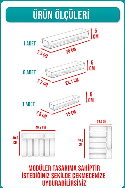 FİTHOME 8 Pieces Modular Cutlery Holder Spoon Organizer Organizer Drawer Inside Organizer