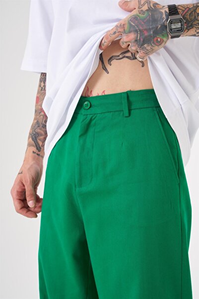 Machinist Ανδρικό παντελόνι Gabardine Elastic Oversize πράσινο