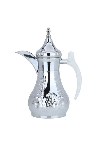 Alsaif Gallery Haila Thermos, Silver, Engraved With Crystal Hand, 0.7 Litres