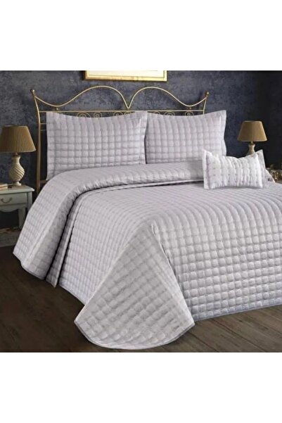 Brilliant Brillant Belenay Aleda Çift Kişilik Kapitone Yatak Örtüsü Takımı Gri