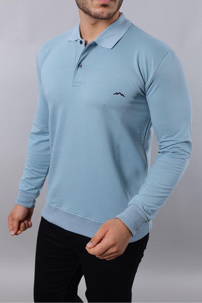 LOADER Plus Size Polo Collar Sweatshirt