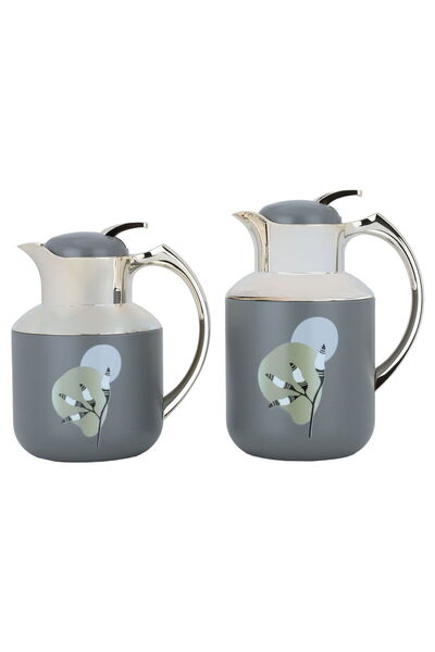 Alsaif Gallery Florya Pro Thermos Set, Dark Gray And Gold, 2 Pieces