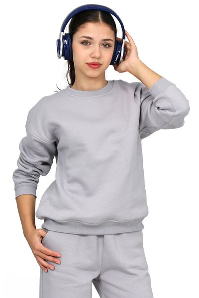 ERDEM KIDS Παιδική φόρμα με 3 κλωστές για κορίτσια-αγόρια με εσωτερικό βαμβακερό βασικό σετ φόρμας με λαιμόκοψη