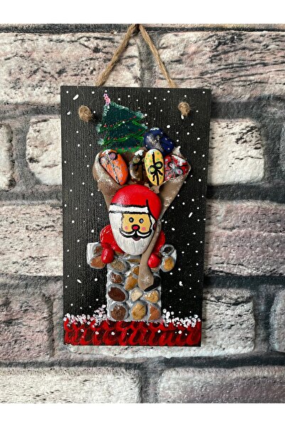 gazelorg NOEL BABA TAŞ BOYAMA YILBAŞI TABLOSU YENİYIL HEDİYESİ