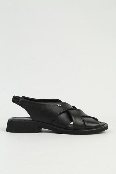 Pierre Cardin Μαύρα γυναικεία δερμάτινα σανδάλια PCK-5051