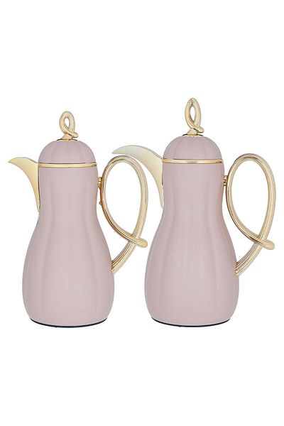 Alsaif Gallery Arwa Al Saif Gallery Thermos Set, 2 Pieces - Light Brown