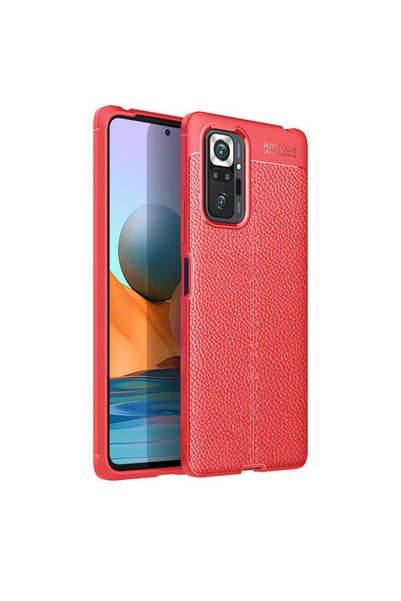 Techaks جراب Redmi Note 10 Pro غطاء سيليكون Zore Niss - أحمر
