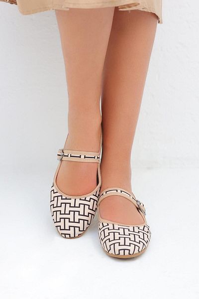Beyond Beige Mary Jane H Pattern Classic Day Ballerina