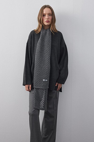 Fahhar Eșarfă ajurata antracit