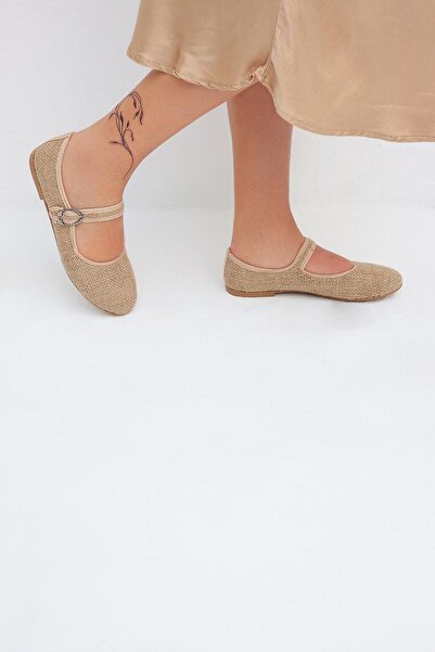 Beyond Women's Mink Mary Jane Straw Casual Ballerina Flats BYNDMJ01