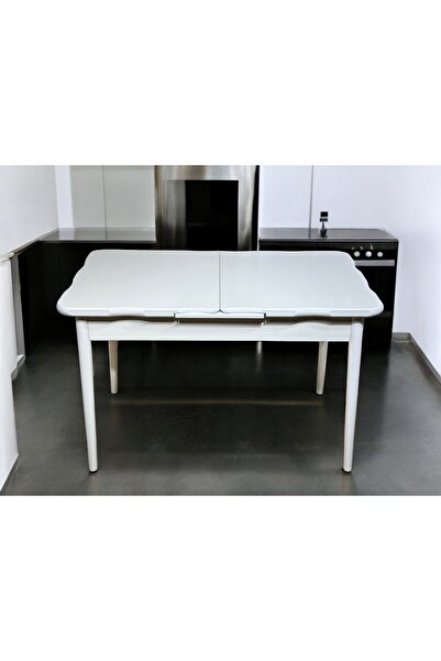 EVLA Mobilya 6 Kişilik Yemek Masası Derin Beyaz