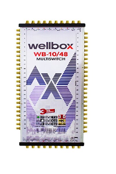 wellbox 10/48 Yüksek Sinyal Toplama Özellikli 48 Daireli Merkezi Uydu Santralı Adaptör Dahil Multiswitch