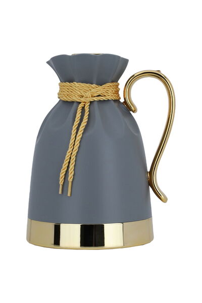 Alsaif Gallery Balqis Thermos, Dark Gray And Gold, 1 Liter