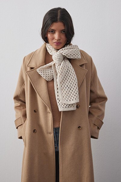 Fahhar Openwork Scarf - Scarf Stone Detailed