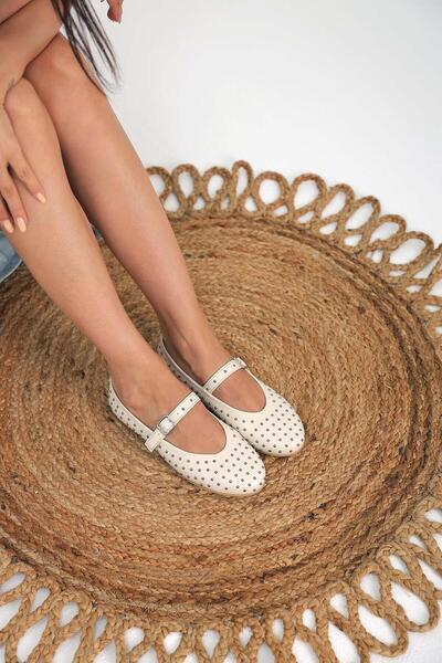 Beyond Beige Women's Ballerinas - Mejita Needle, Trock Single Band Leather BYNDMJIT01