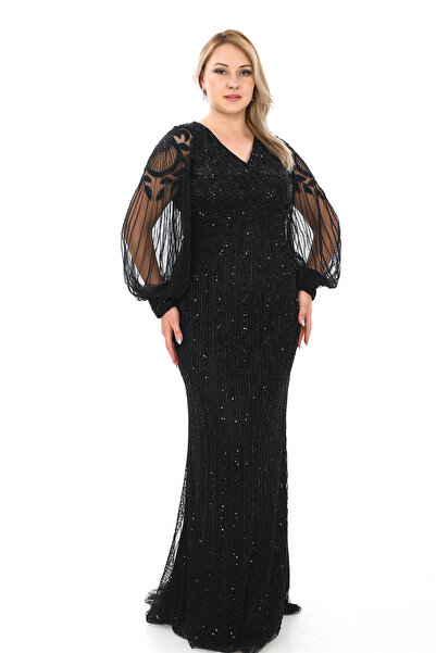 GATSBYLADY LONDON FLORA- EL İŞLEMELİ , TAŞEL DETAYLI ELBİSE